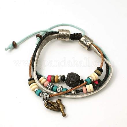 Lava Beads Bracelets BJEW-D264-04-1