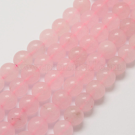 Natürlichen Rosenquarz Perlenstränge G-G735-46-10mm-1