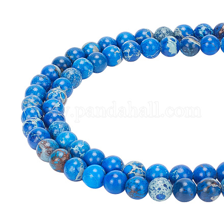 Arricraft 2 fili fili di perle di diaspro imperiale naturale G-AR0005-44B-1