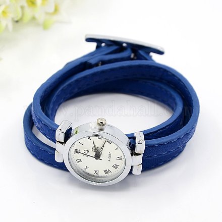 Fashionable PU Leather Wrap Watch Bracelets WACH-J007-02-1