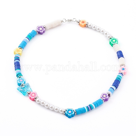 Handgemachte Perlenketten aus Polymerton für Kinder NJEW-JN03376-1