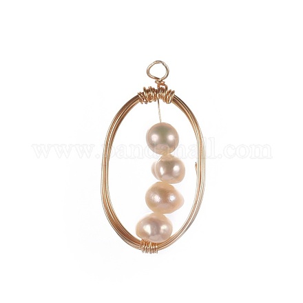 Colgantes naturales de perlas cultivadas de agua dulce PALLOY-JF00389-1