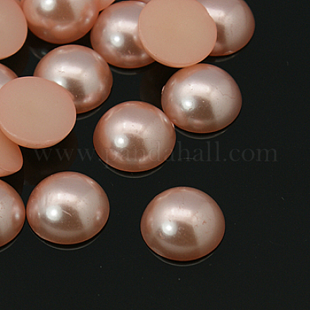 Half Round Domed Imitated Pearl Acrylic Cabochons OACR-H001-10J-1