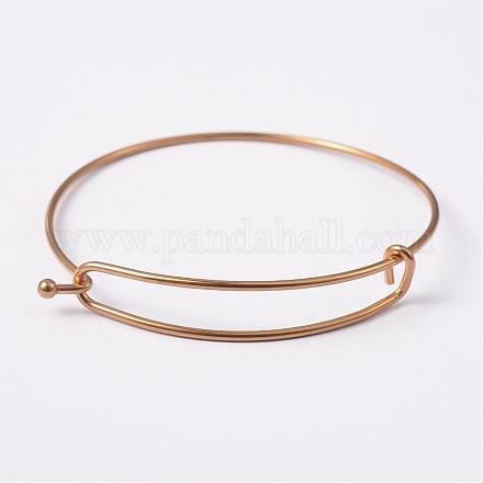 Placage ionique réglable (ip) 304 fabrication de bracelets extensibles en acier inoxydable BJEW-L604-09G-1
