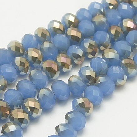 Electroplate Glass Faceted Rondelle Beads Strands EGLA-D020-10x8mm-65-1