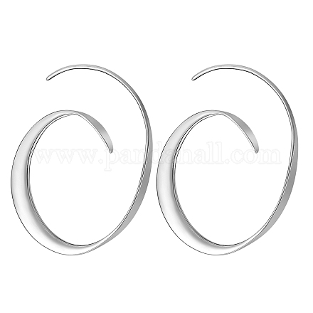 Boucles d'oreilles pendantes vortex en argent sterling plaqué rhodium pour femme JE1079A-1