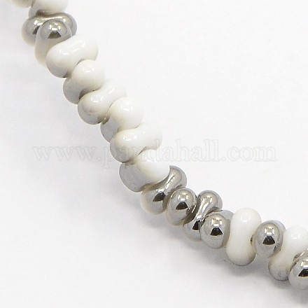 Imitation Jade Electroplate Glass Beads Strands EGLA-F031-C02-1