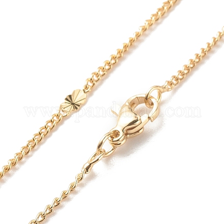Brass Curb Chains with Oval Links Necklace for Women NJEW-P265-18G-1