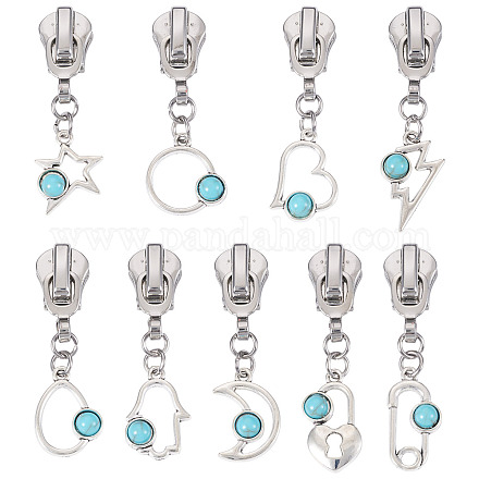 18 шт. 9 стиля сменные ползунки из сплава смолы&nbsp;HJEW-TAC0099-1