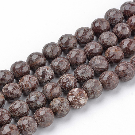 Chapelets de perles de flocon de neige en obsidienne naturelle G-Q462-89-12mm-1