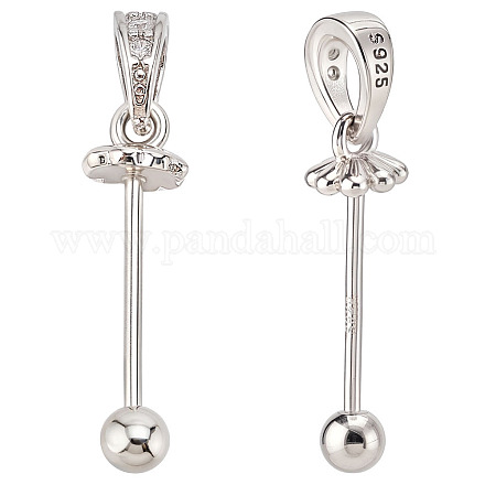 2 шт. 925 подвески из стерлингового серебра со стразами FIND-ME0001-74A-1