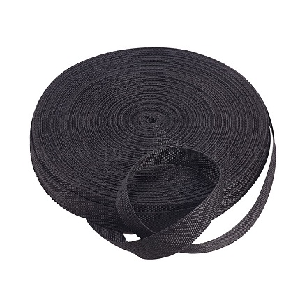 ポリプロピレン繊維PPリボン  ブラック  1インチ(25mm)x1mm  約50ヤード/ロール（45.72メートル/ロール） OCOR-S110-1-1