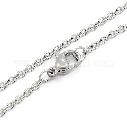 Llanura clásica unisex 304 acero inoxidable collares de cadena de cable para mujer para hombre STAS-O037-83P-1
