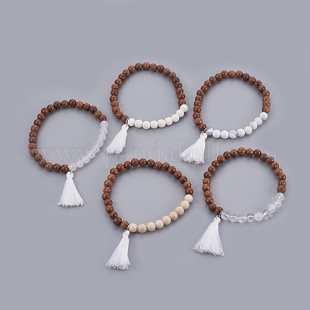 Natural Mixed Stone Beads Bracelets BJEW-JB03963-1