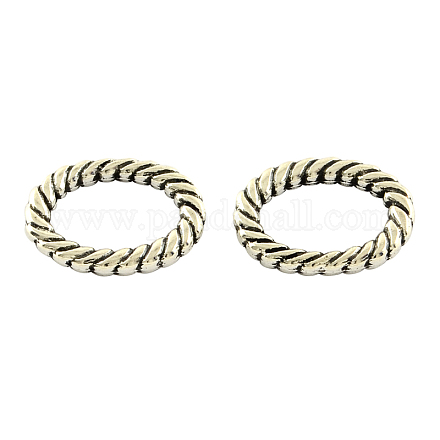 Tibetan Style Alloy Oval Link Rings TIBE-5244-AS-LF-1