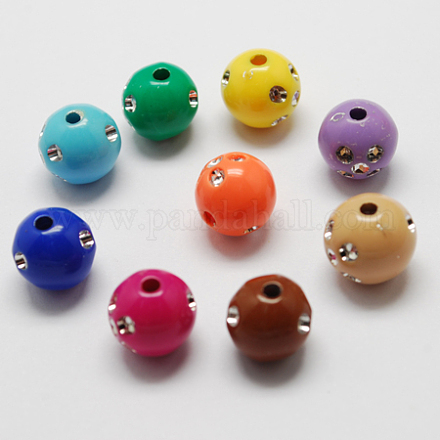 Plating Acrylic Beads PACR-S186-8mm-M-1