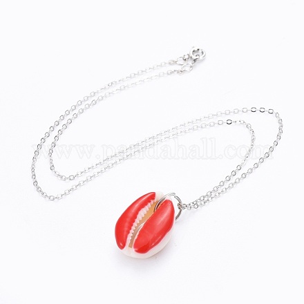 Cauris perles perles pendentifs colliers NJEW-JN02365-03-1