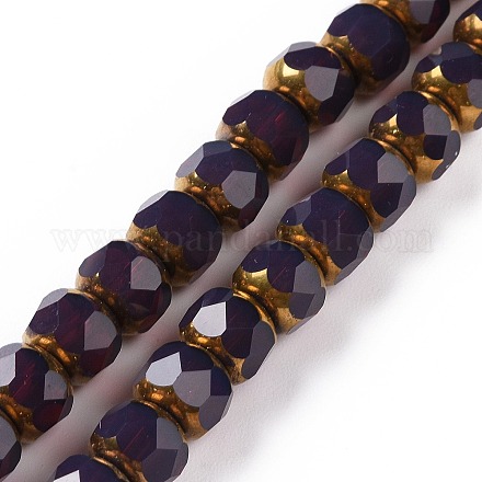 Electroplate Opaque Glass Beads Strands GLAA-P003-A01-1