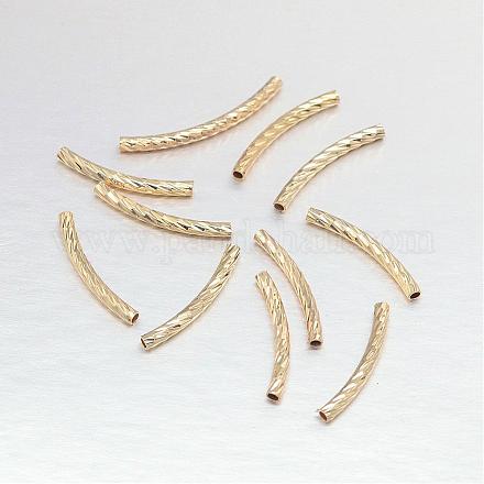 Real Gold Plating Brass Curved Tube Beads KK-L147-194-NR-1