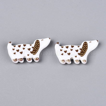 Печатные непрозрачные бусины из смолы&nbsp;RESI-N043-04B-1