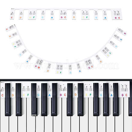 Guías de notas de teclado de piano extraíbles de silicona DIY-WH0292-82B-1