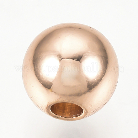 真鍮製スペーサービーズ  ラウンド  ローズゴールド  5mm  穴：1.5mm KK-Q738-5mm-03RG-1