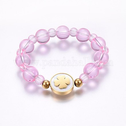 Glass Beads Stretch Bracelets BJEW-F339-22G-06-1