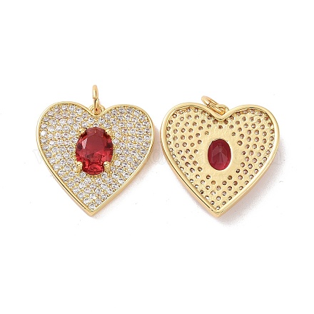 Сердце латунные микро проложить кубического циркония подвески KK-G435-02G-03-1