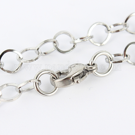 304 Stainless Steel Cable Chain Necklaces MAK-N016-04P-1