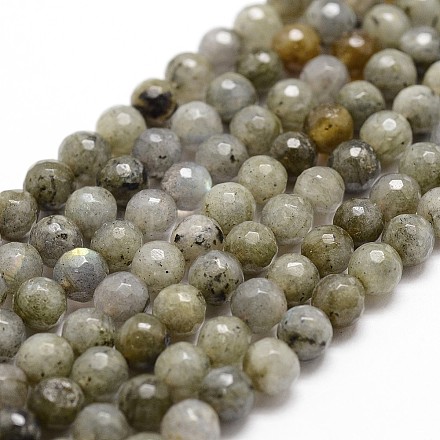 Chapelets de perles en labradorite naturelle  G-D840-10-4mm-1