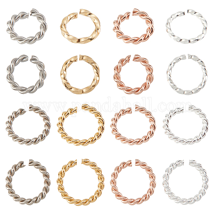 DICOSMETIC 64pcs 2 Sizes 5mm/7mm 4 Colors Twisted Jewelry Connecting Rings Stainless Steel Open Jump Rings Circle Chainmaille Rings for Jewelry Making STAS-DC0003-55-1