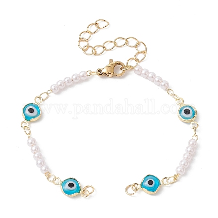 Realizzazione di braccialetti con perline imitazione di perle in vetro AJEW-JB01150-42-1