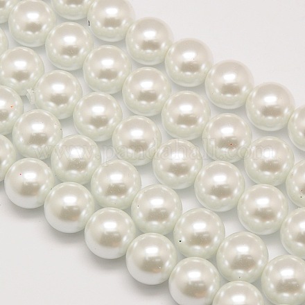 Hebras redondas de perlas de vidrio teñido ecológico HY-A002-12mm-RB001-1