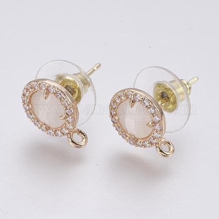 Accessoires de puces d'oreilles en verre à facettes GLAA-F084-B08-1