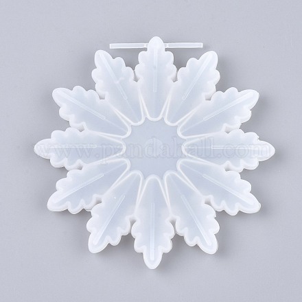 Moldes colgantes de silicona de copo de nieve de navidad X-DIY-I036-01-1