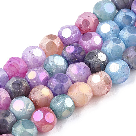 Brins de perles de verre dépolies opaques X-EGLA-N006-076I-1