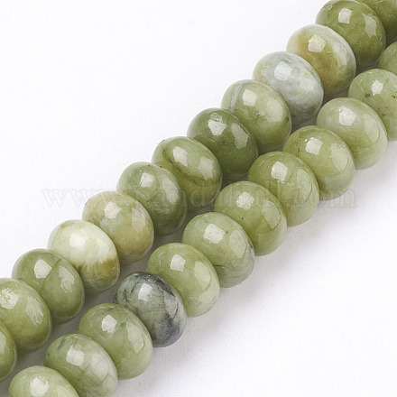 Chapelets de perles de jade naturel G-O162-04-4x6mm-1