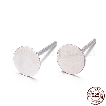 925 orecchino a bottone piatto in argento sterling STER-K167-045E-S-1