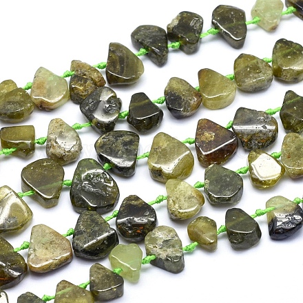 Naturelles grenat vert brins de perles G-K223-07-1