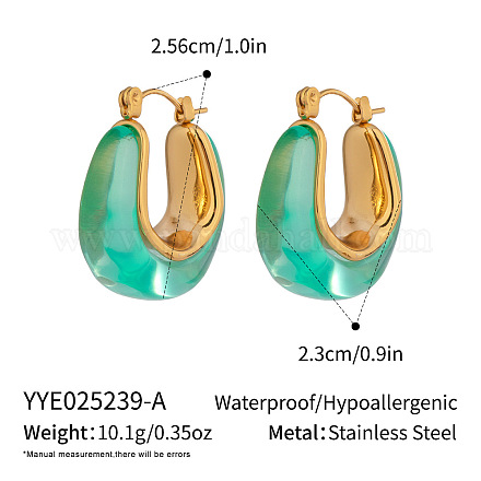 Серьги-кольца из нержавеющей стали и смолы RL6930-1-1