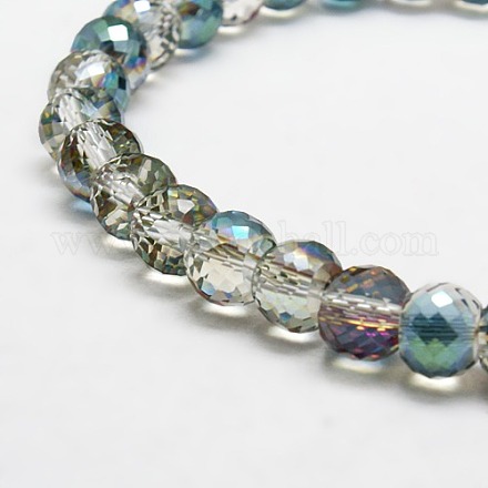 Electroplate Glass Rondelle Beads Strands EGLA-F024-A03-1
