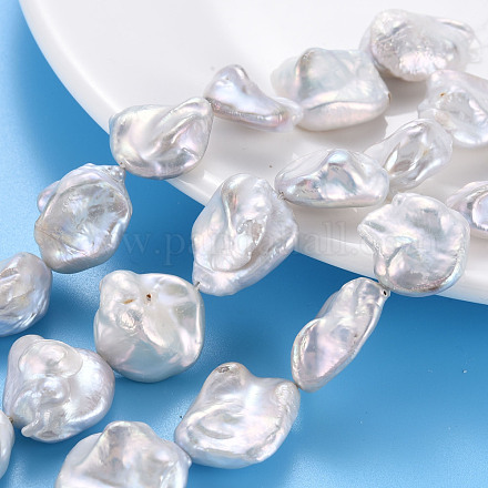 Chapelets de perles en Keshi naturel PEAR-S020-Q01-1