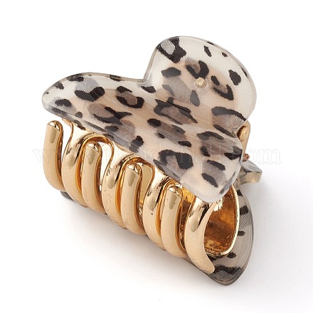Pinzas para el cabello con garra acrílica con estampado de leopardo PHAR-F005-05B-1