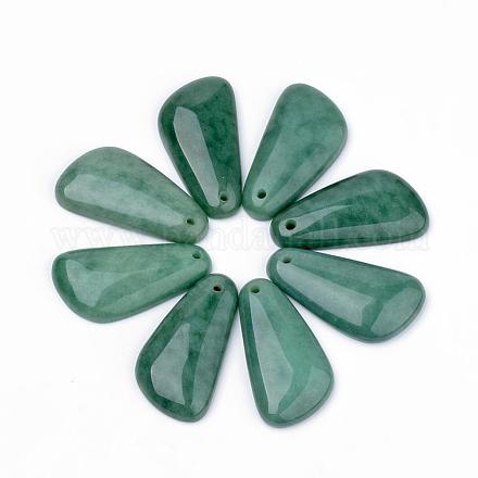 Pendants de pierre gemme de jade verts naturels G-R160-01-1