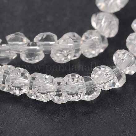 Faceted Diamond Glass Bead Strands EGLA-J059-01-1