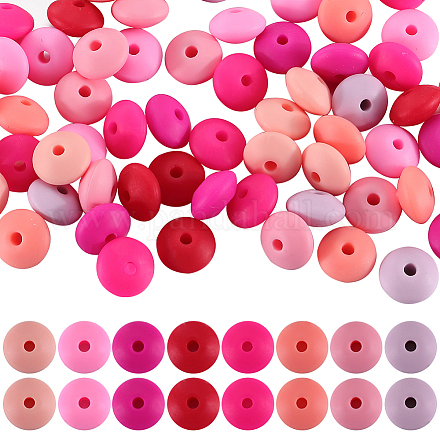 96 шт. 12-цветные бусины из пищевого экологически чистого силикона для счетов SIL-SC0001-87E-1