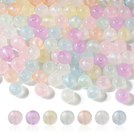 Rainbow Iridescent Plating Acrylic Beads MACR-YW0002-19C-1