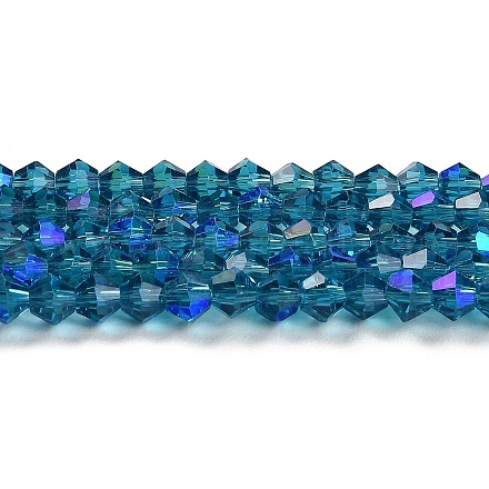 Transparentes perles de verre de galvanoplastie brins GLAA-F029-4mm-D01-1