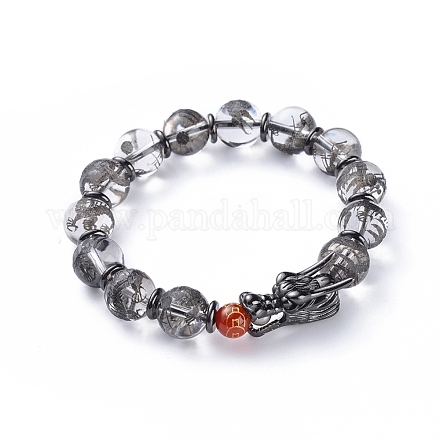 Natural Quartz Crystal Stretch Bracelets BJEW-G626-08B-1
