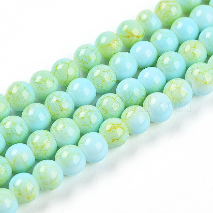 Выпечка окрашенные стеклянные бусины пряди DGLA-N003-4mm-C04-1